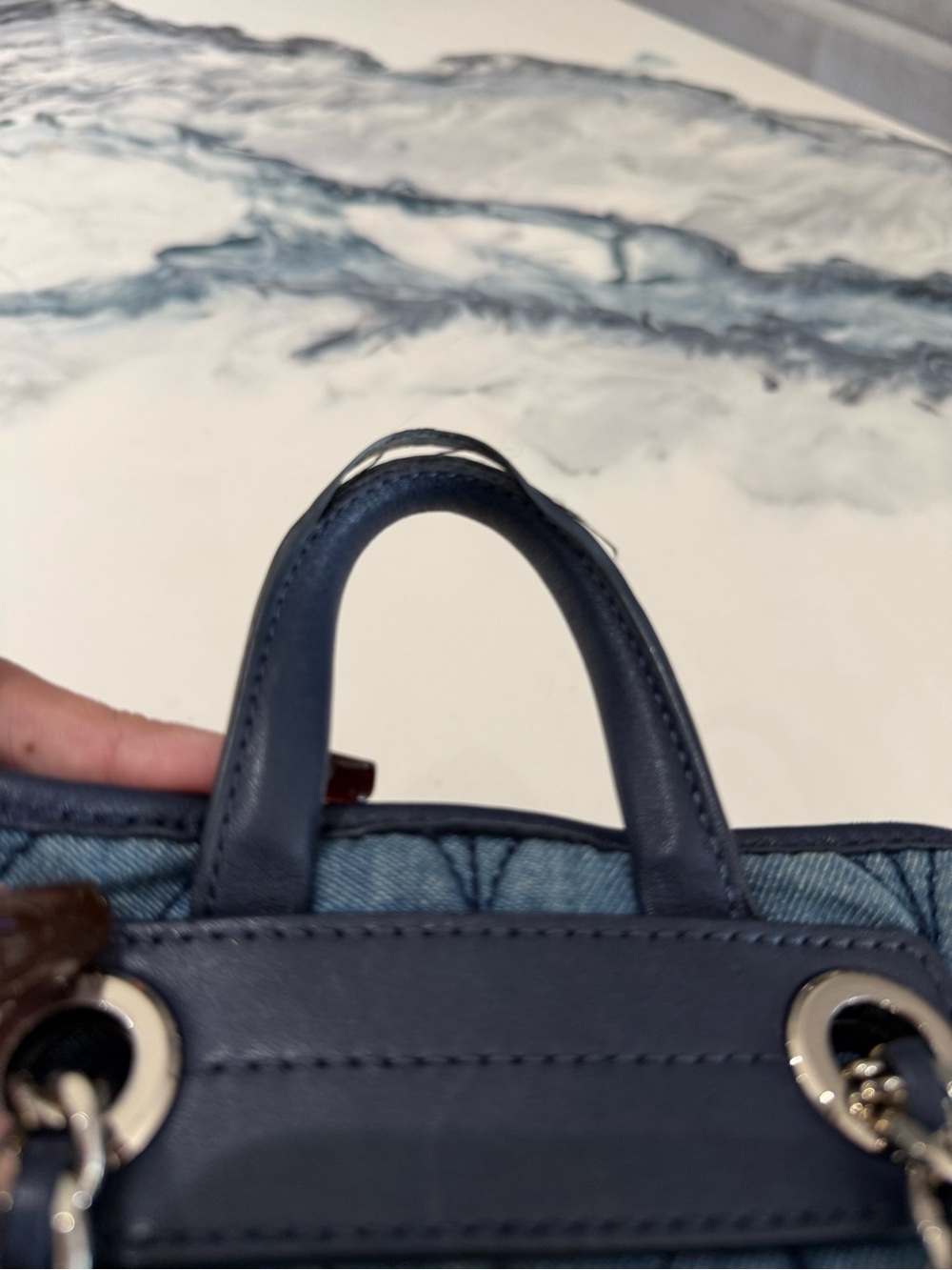 kate spade Quilted Denim Blue Bucket Backpack - Picture 3 of 6